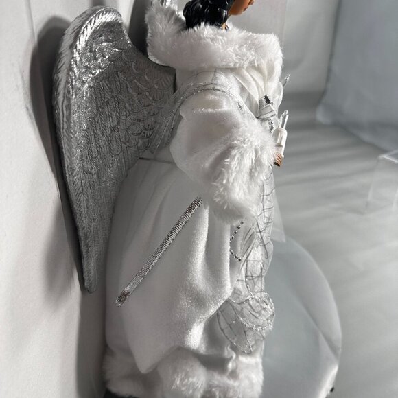 Ashland Christmas Angel Lighted Tree Topper Silver Wings White Gown Cord - Picture 16 of 16